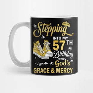 Stepping Into My 57th Birthday With God's Grace & Mercy Bday Mug